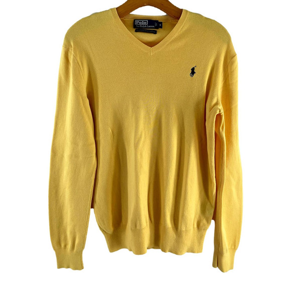 Polo Ralph Lauren Other - Polo by Ralph Lauren Yellow V-Neck Men’s Cotton Sweater Size Small EUC